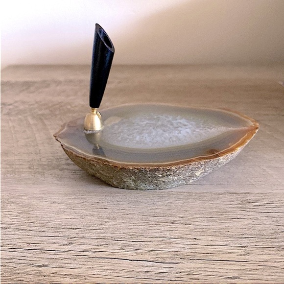 Agate Pen Holder Naturalism Office Decor Desk Pen Graduation Gift Hand Crafted - Picture 1 of 9